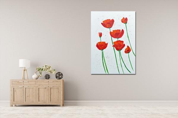 Large abstract floral painting structure - 1356